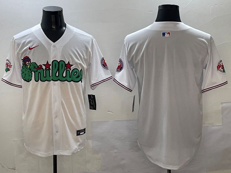Men Philadelphia Phillies Blank White three generations Joint Name 2025 Nike MLB Jersey style 1